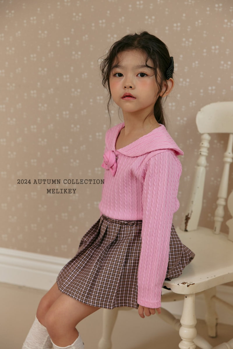 Melikey - Korean Children Fashion - #fashionkids - Check Pleats Skirt - 12