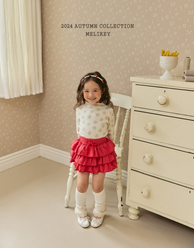 Melikey - Korean Children Fashion - #fashionkids - Flower Rib Tee - 10