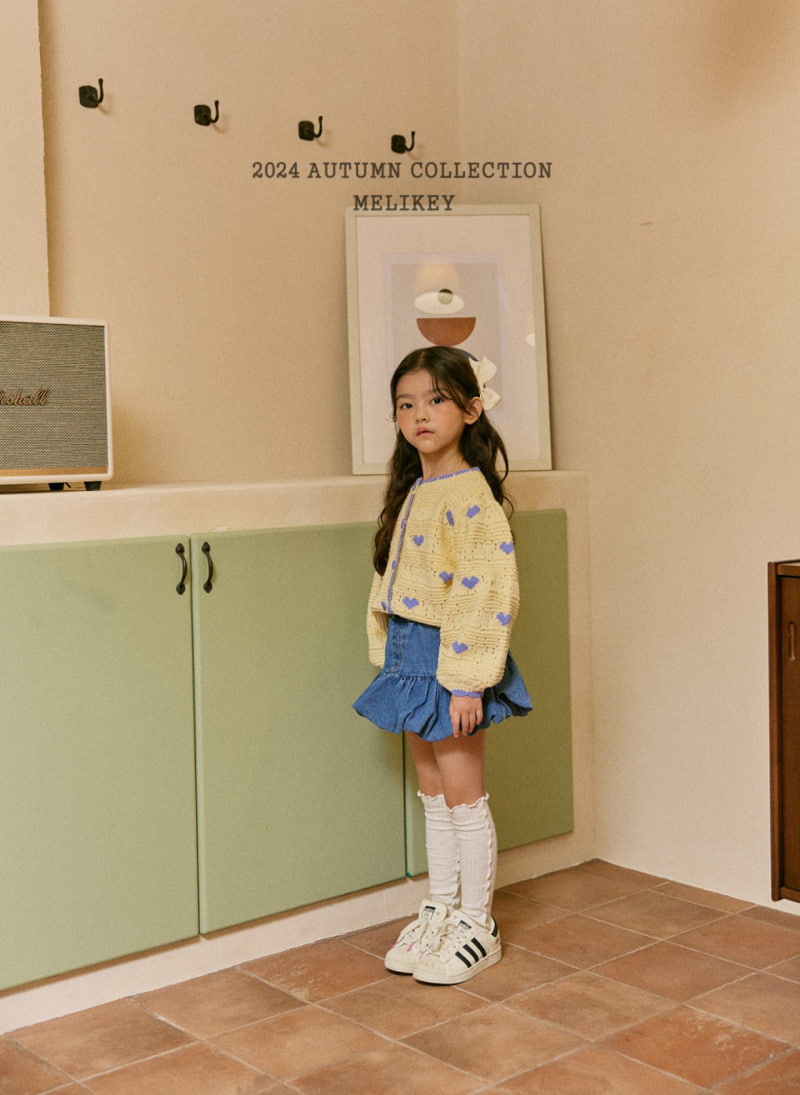 Melikey - Korean Children Fashion - #fashionkids - Frill Denim Skirt - 9