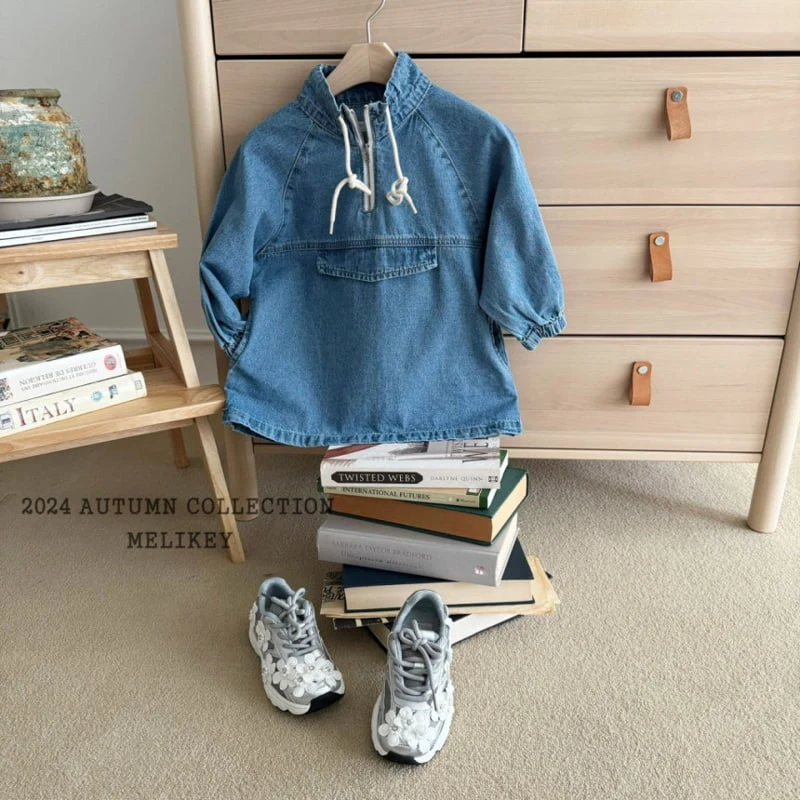 Melikey - Korean Children Fashion - #fashionkids - Denim Anorak One-piece