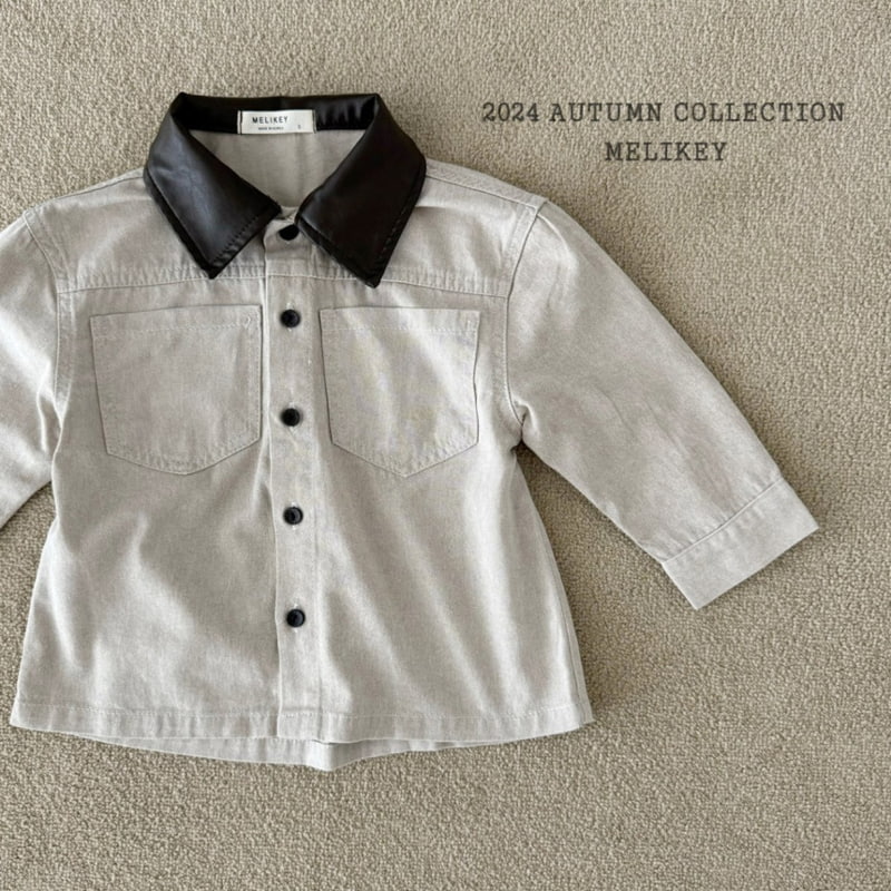 Melikey - Korean Children Fashion - #kidsshorts - Leather Collar Shirts - 3