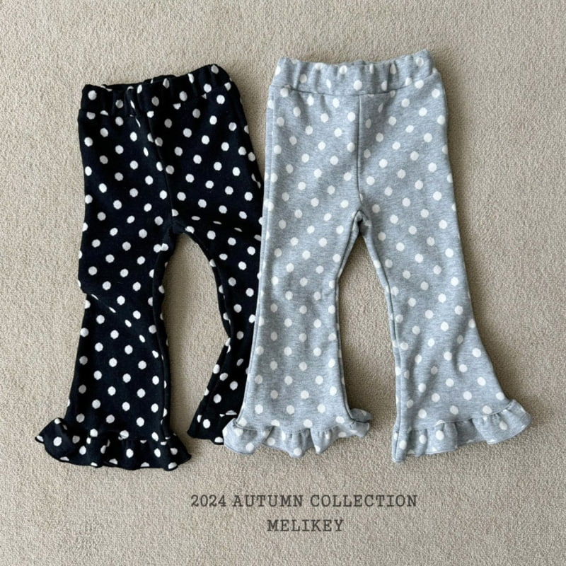 Melikey - Korean Children Fashion - #kidsshorts - Dot Frill Bootscut Pants