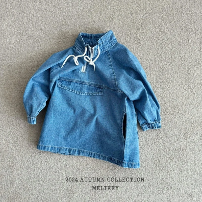 Melikey - Korean Children Fashion - #kidsshorts - Denim Anorak One-piece - 2