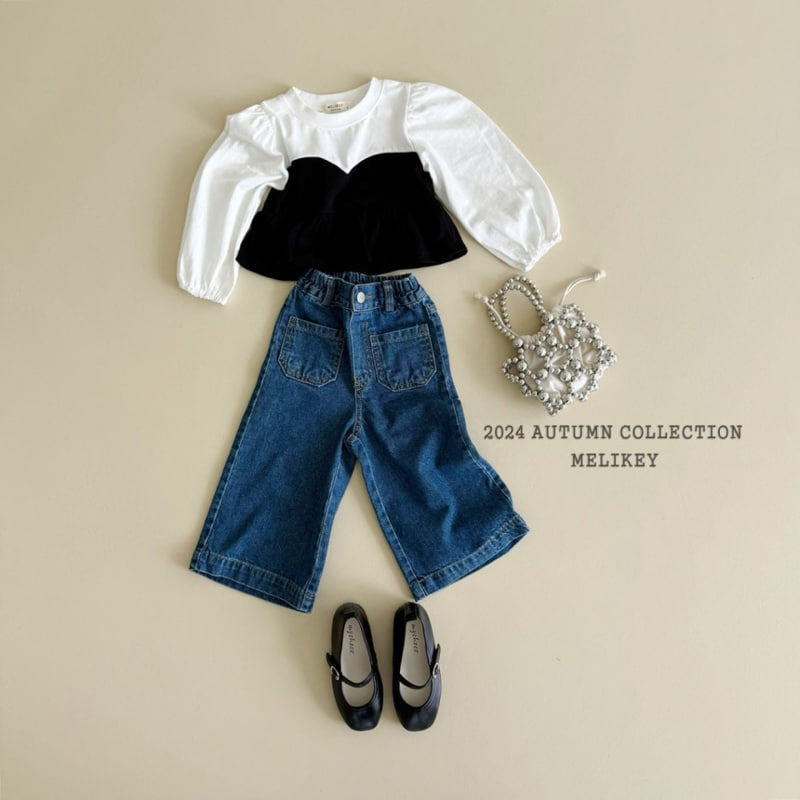 Melikey - Korean Children Fashion - #kidzfashiontrend - Two Tone Puff Tee - 2