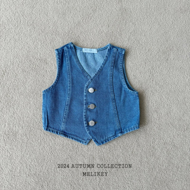 Melikey - Korean Children Fashion - #kidzfashiontrend - Texas Denim Vest - 3