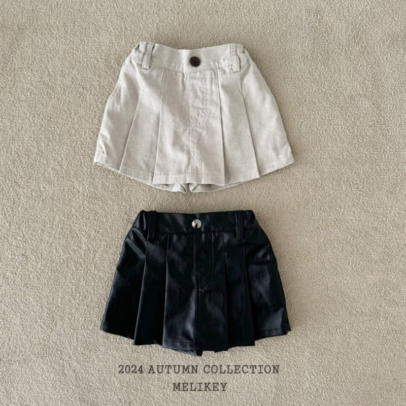 Melikey - Korean Children Fashion - #kidzfashiontrend - Leather Pleats Skirt Pants - 6