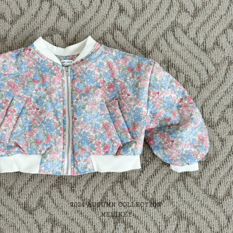 Melikey - Korean Children Fashion - #littlefashionista - Flower Shirring Bomber Jacket - 8