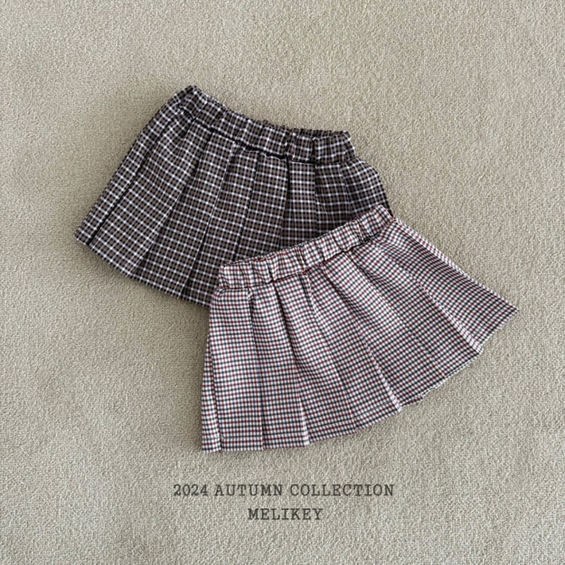 Melikey - Korean Children Fashion - #littlefashionista - Check Pleats Skirt - 3