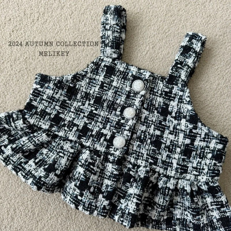 Melikey - Korean Children Fashion - #littlefashionista - Tweed Bustier - 2