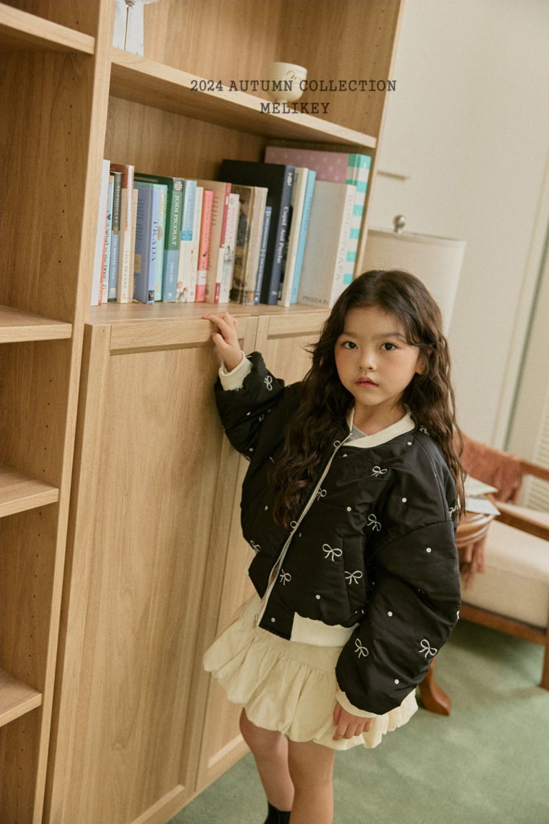 Melikey - Korean Children Fashion - #littlefashionista - Ribbon Embroidery Shirring Bomber Jacket - 10