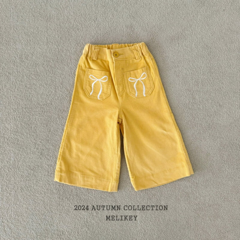 Melikey - Korean Children Fashion - #magicofchildhood - Corduroy Ribbon Wide Pants - 8