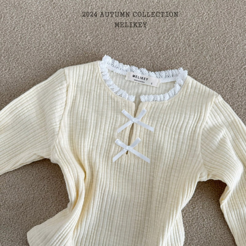 Melikey - Korean Children Fashion - #magicofchildhood - Rib Ribbon Tee - 3