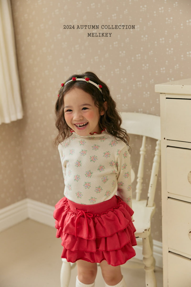 Melikey - Korean Children Fashion - #magicofchildhood - Flower Rib Tee - 2