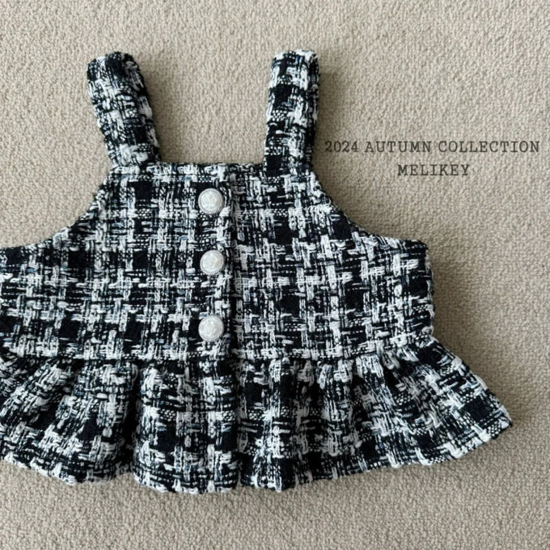 Melikey - Korean Children Fashion - #magicofchildhood - Tweed Bustier - 3