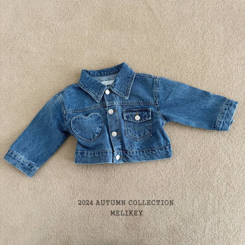 Melikey - Korean Children Fashion - #minifashionista - Unbalance Pocket Denim Jacket