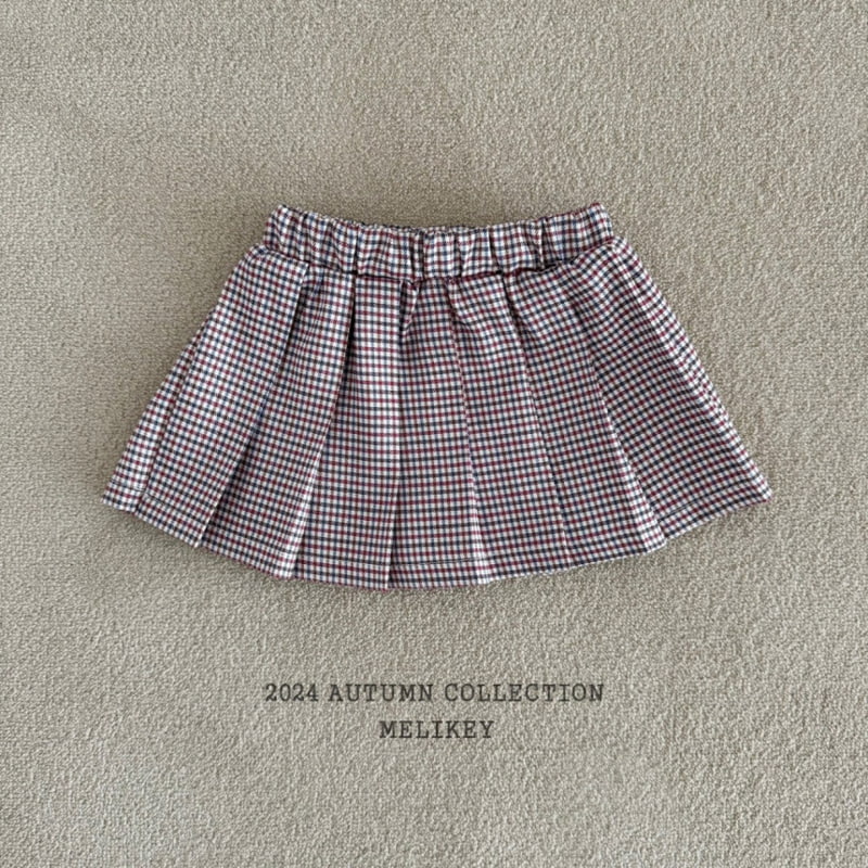 Melikey - Korean Children Fashion - #minifashionista - Check Pleats Skirt - 5