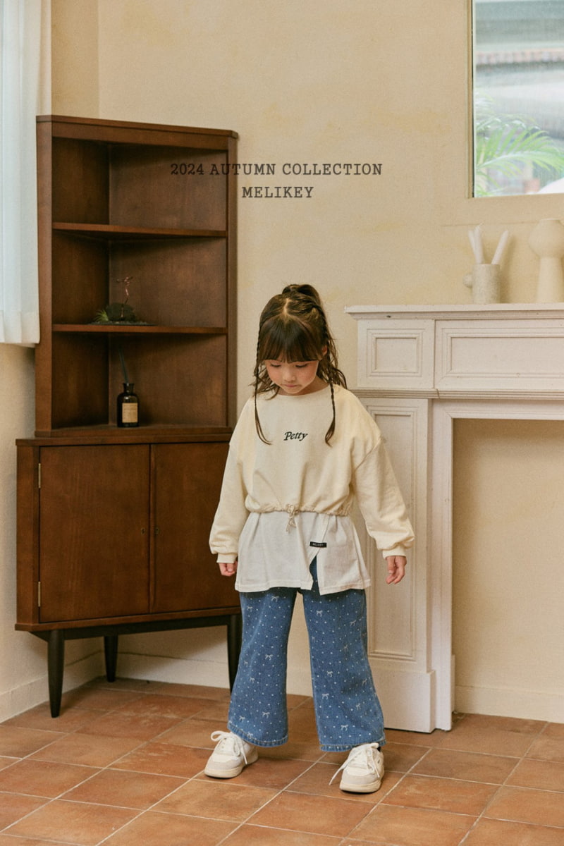 Melikey - Korean Children Fashion - #minifashionista - Ribbon Dot Denim Pants - 10