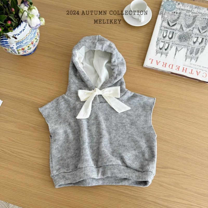 Melikey - Korean Children Fashion - #magicofchildhood - Knit Hood Vest  - 4