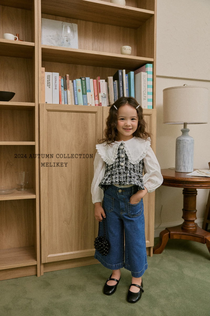 Melikey - Korean Children Fashion - #minifashionista - Wide Denim Pants - 12