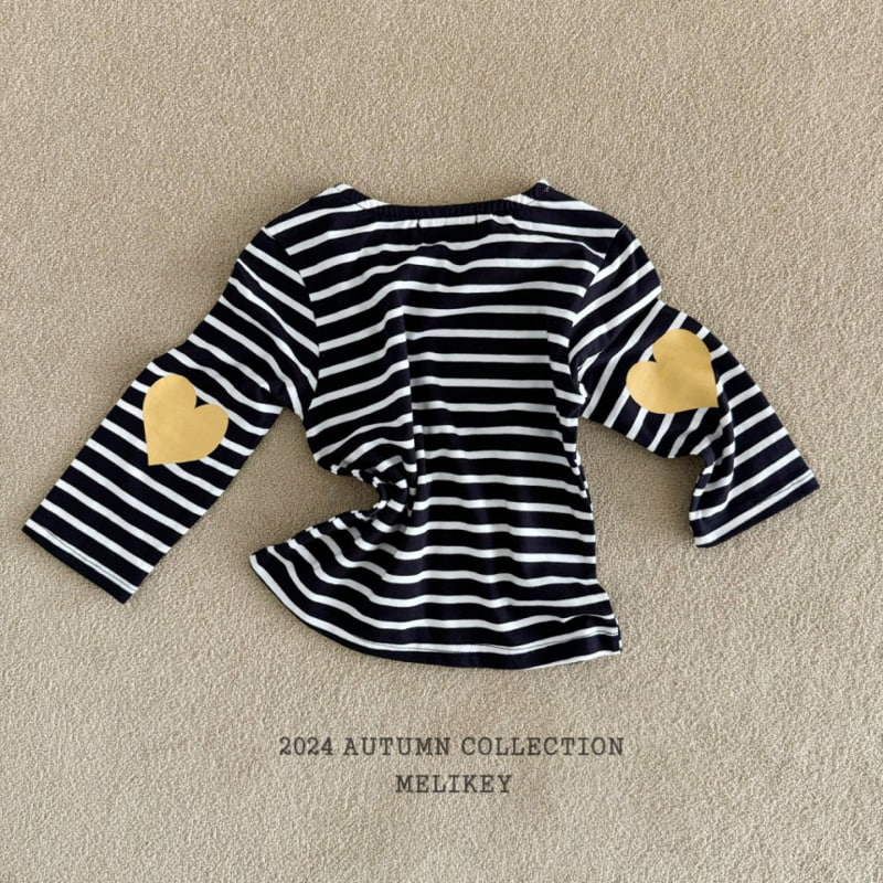 Melikey - Korean Children Fashion - #minifashionista - Heart Stripe Tee - 6