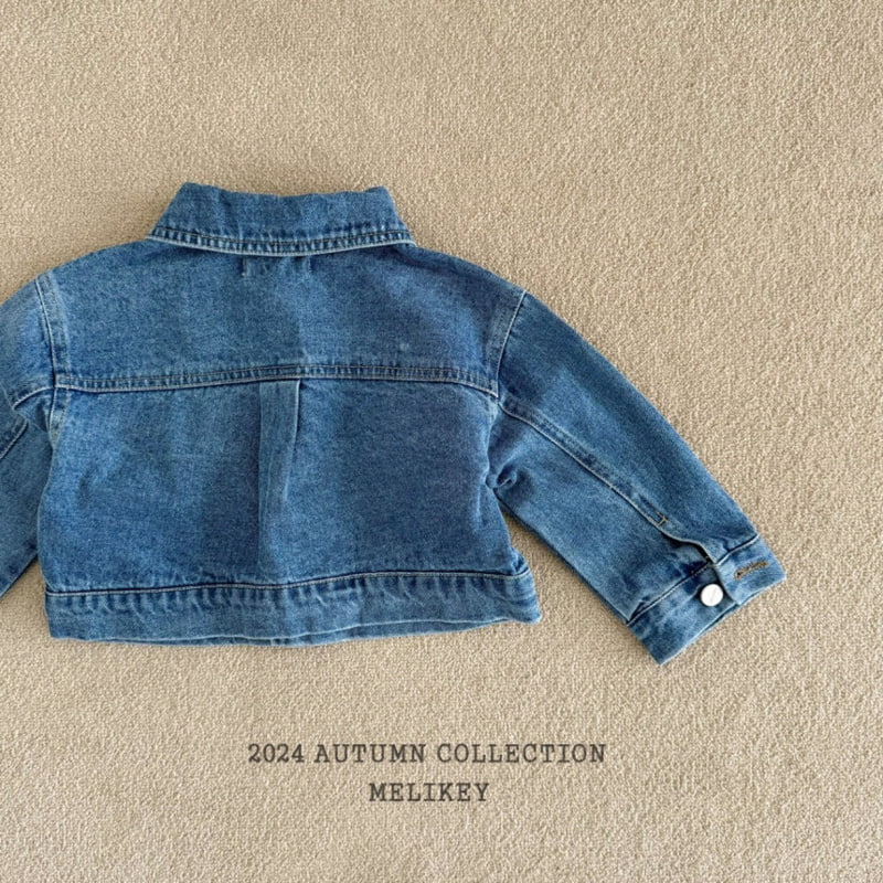 Melikey - Korean Children Fashion - #prettylittlegirls - Unbalance Pocket Denim Jacket - 2