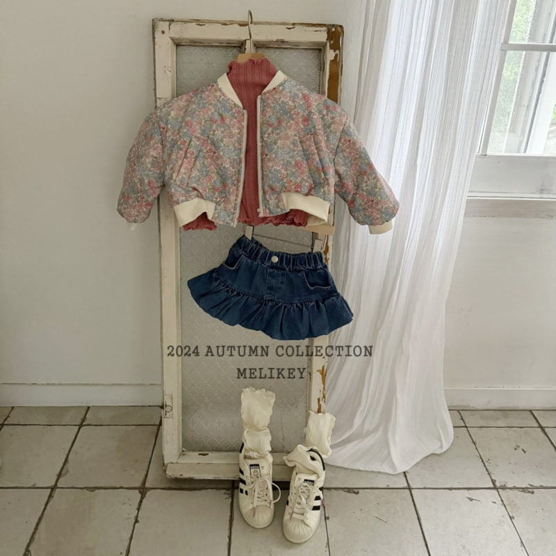 Melikey - Korean Children Fashion - #prettylittlegirls - Flower Shirring Bomber Jacket - 11