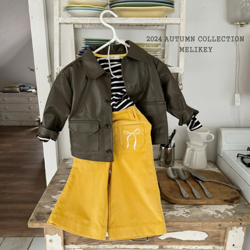 Melikey - Korean Children Fashion - #prettylittlegirls - Corduroy Ribbon Wide Pants - 10