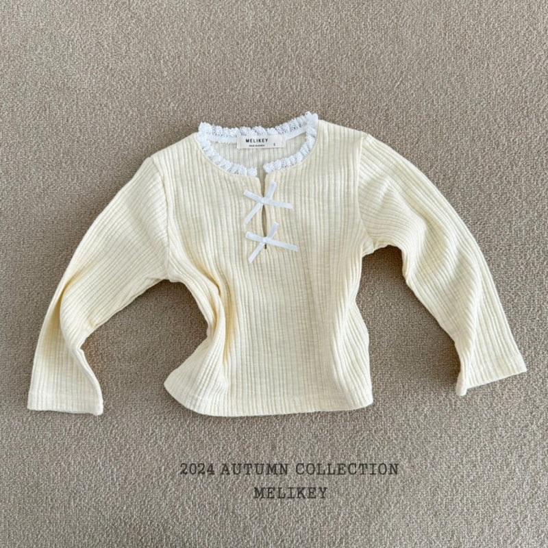 Melikey - Korean Children Fashion - #prettylittlegirls - Rib Ribbon Tee - 5