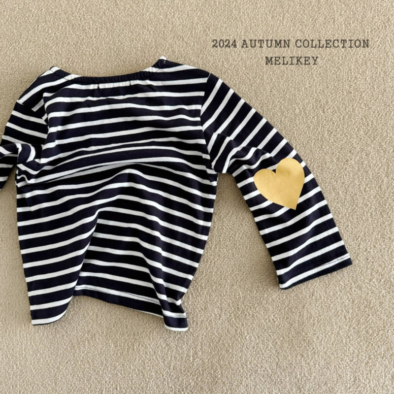 Melikey - Korean Children Fashion - #prettylittlegirls - Heart Stripe Tee - 7