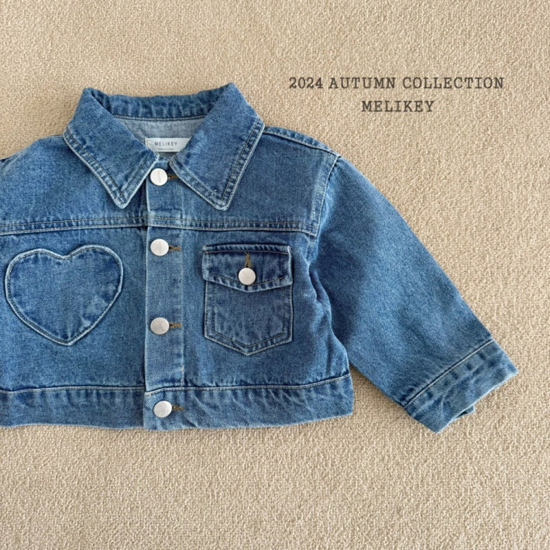 Melikey - Korean Children Fashion - #stylishchildhood - Unbalance Pocket Denim Jacket - 5