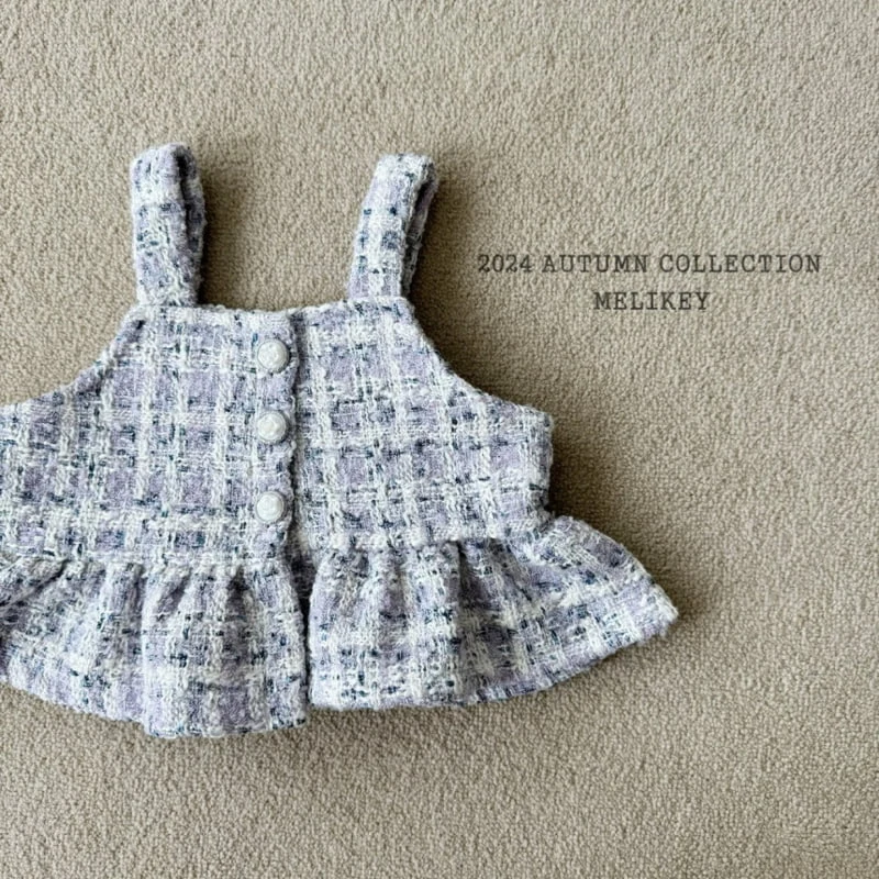 Melikey - Korean Children Fashion - #stylishchildhood - Tweed Bustier - 8