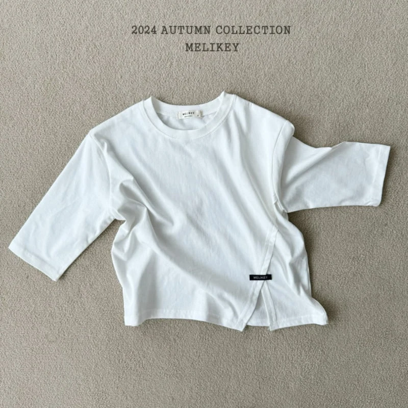 Melikey - Korean Children Fashion - #toddlerclothing - Basic Slit Tee - 4