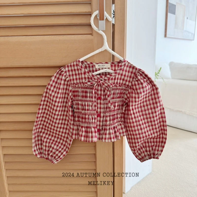 Melikey - Korean Children Fashion - #stylishchildhood - Check Tucking Blouse - 2