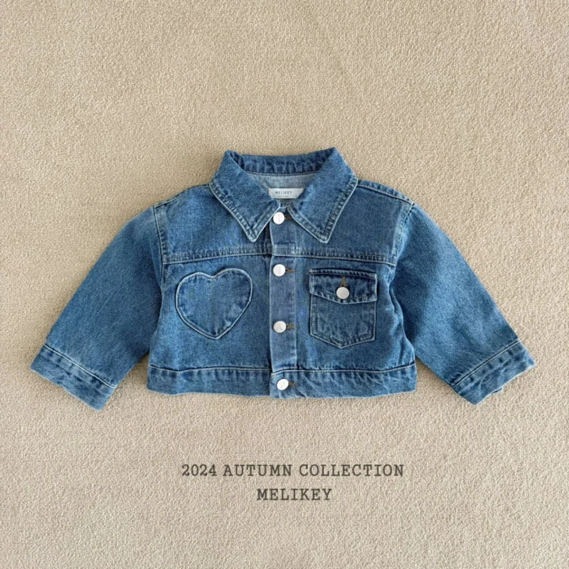 Melikey - Korean Children Fashion - #todddlerfashion - Unbalance Pocket Denim Jacket - 3