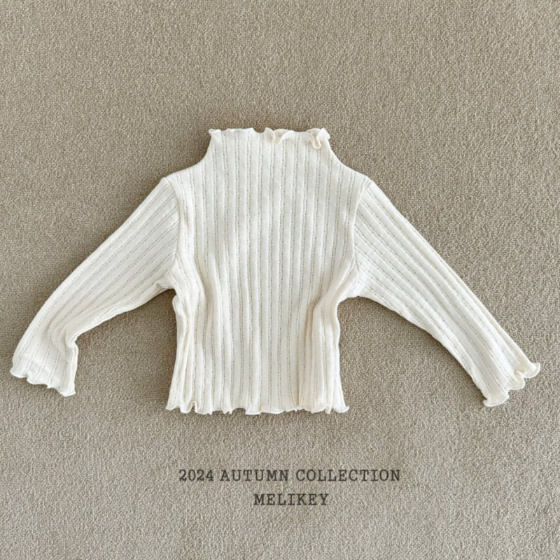 Melikey - Korean Children Fashion - #todddlerfashion - Knit Rib Wave Tee - 3