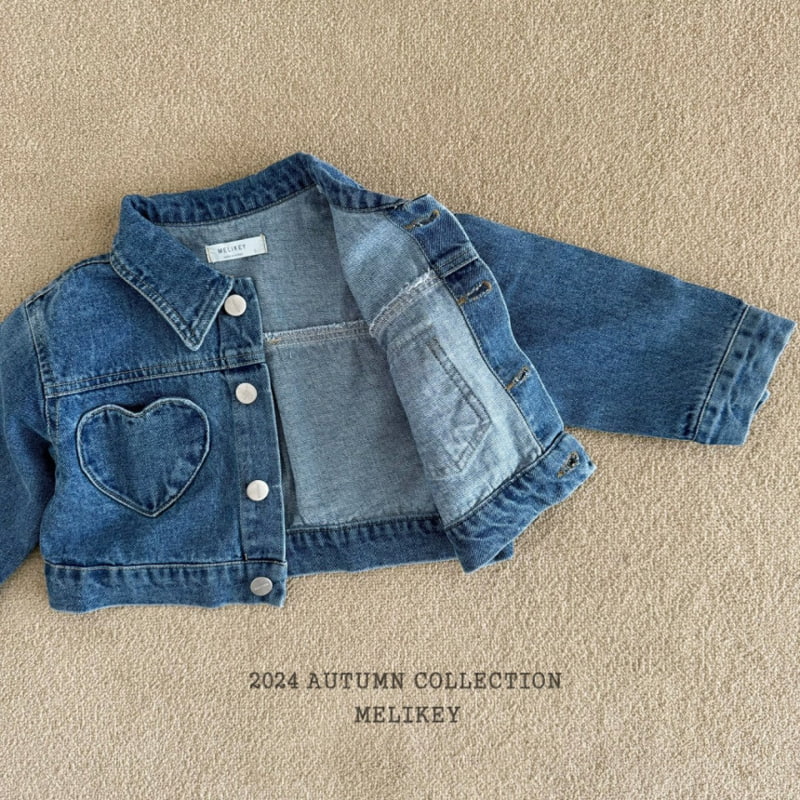 Melikey - Korean Children Fashion - #todddlerfashion - Unbalance Pocket Denim Jacket - 4