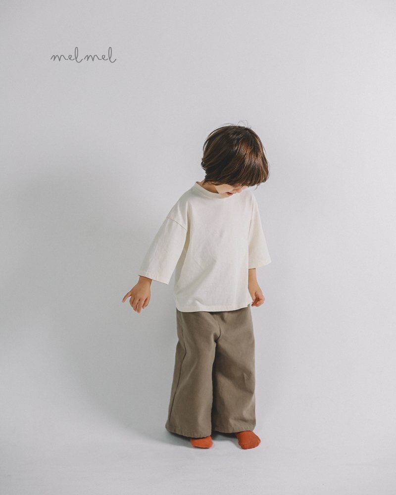 Melmel - Korean Children Fashion - #discoveringself - Natural Midi Tee - 6