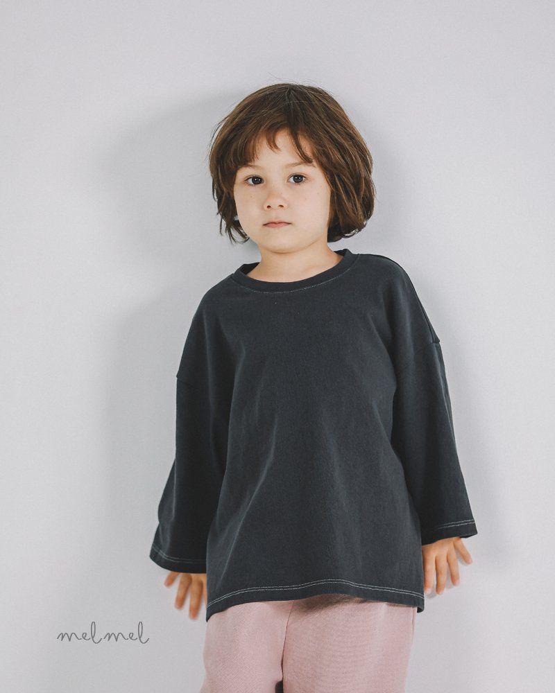 Melmel - Korean Children Fashion - #kidzfashiontrend - Overfit Stitch Tee - 11