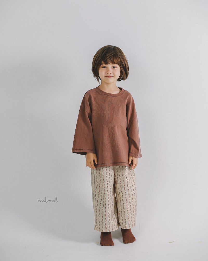 Melmel - Korean Children Fashion - #littlefashionista - Stripe Wide Pants - 8