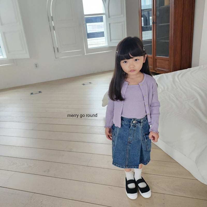 Merry Go Round - Korean Children Fashion - #Kfashion4kids - Denim Pocket Skirt - 5