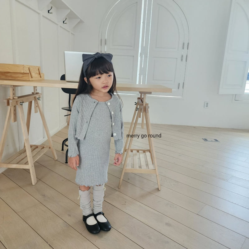 Merry Go Round - Korean Children Fashion - #childofig - Rib One-piece with Cardigan - 11