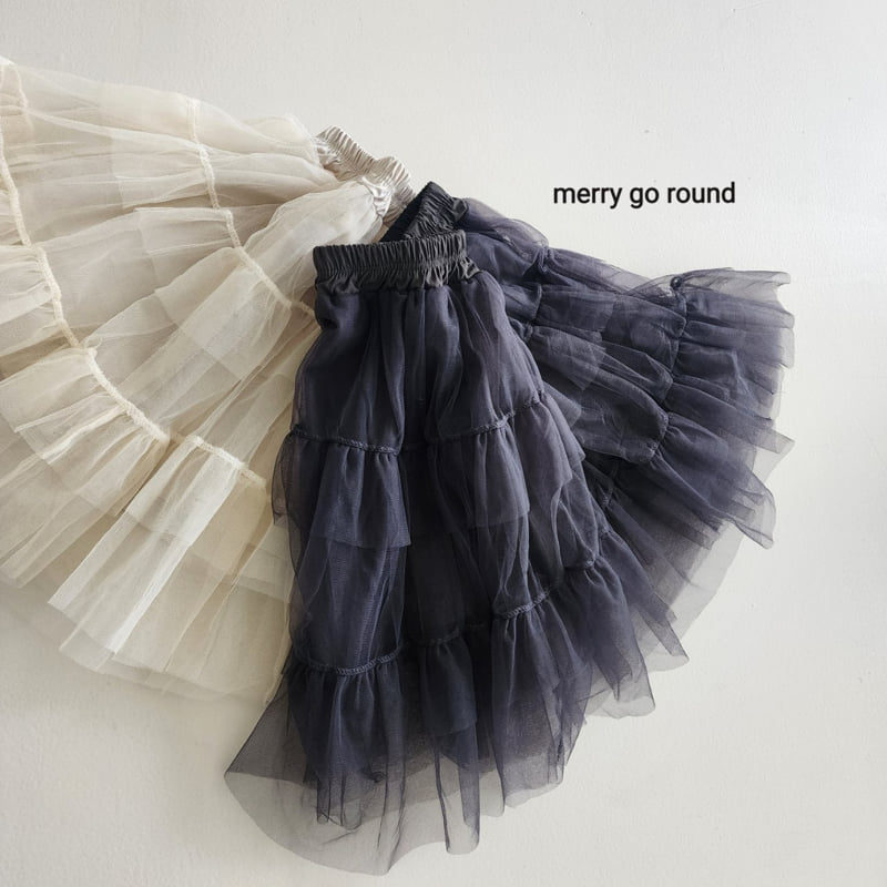 Merry Go Round - Korean Children Fashion - #childofig - Frill Mesh Skirt