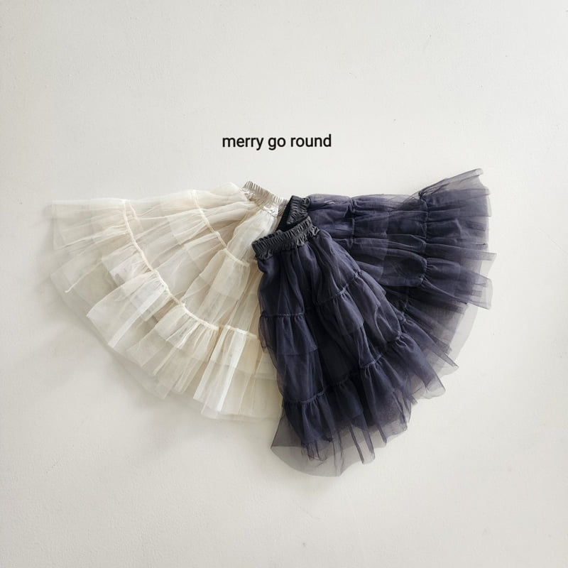 Merry Go Round - Korean Children Fashion - #designkidswear - Frill Mesh Skirt - 3