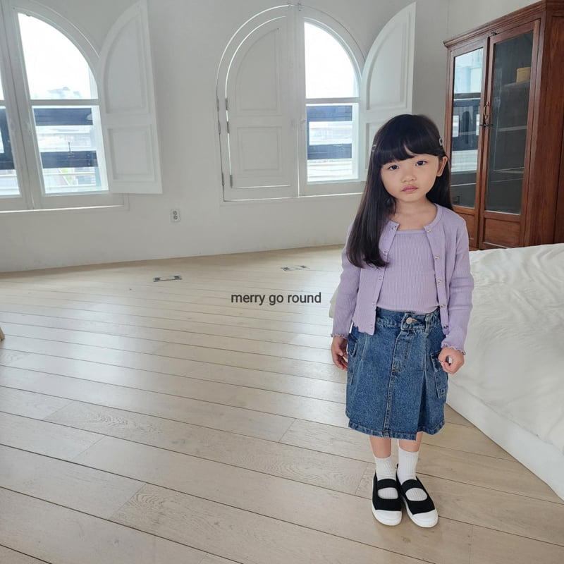 Merry Go Round - Korean Children Fashion - #kidsstore - Denim Pocket Skirt - 4