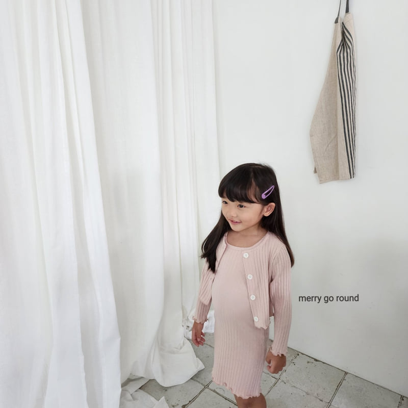 Merry Go Round - Korean Children Fashion - #Kfashion4kids - Rib One-piece with Cardigan - 4