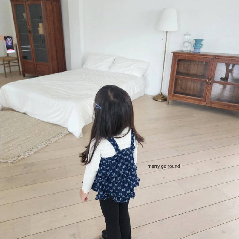 Merry Go Round - Korean Children Fashion - #littlefashionista - Ribbon Denim Sleeveless Top - 8