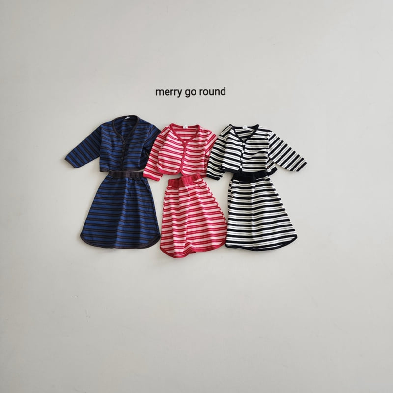 Merry Go Round - Korean Children Fashion - #magicofchildhood - Stripe Top Skirt Set