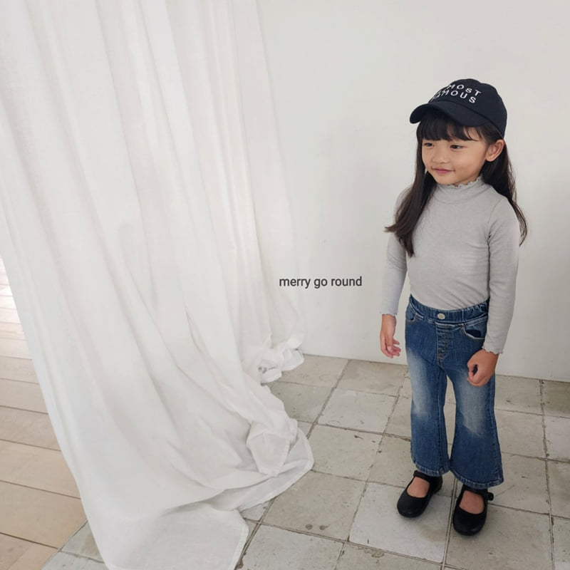 Merry Go Round - Korean Children Fashion - #magicofchildhood - Jelly Rib Half Turtleneck Tee - 12