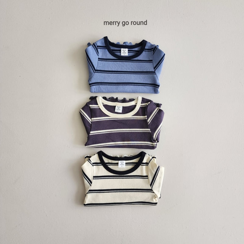 Merry Go Round - Korean Children Fashion - #magicofchildhood - Stripe Tee - 4