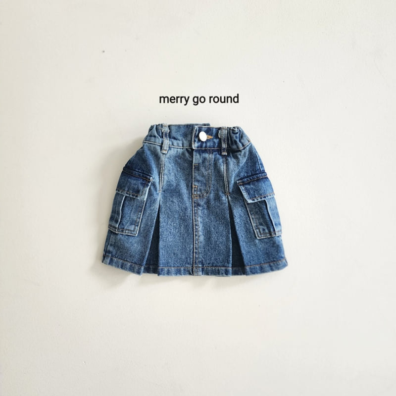 Merry Go Round - Korean Children Fashion - #prettylittlegirls - Denim Pocket Skirt - 9